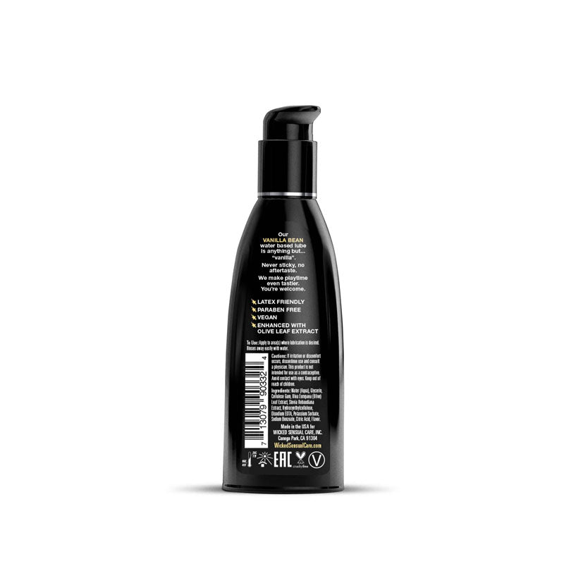 Wicked Aqua Vanilla Bean Flavoured Water Based Lubricant - 60 ml (2 oz) Bottle